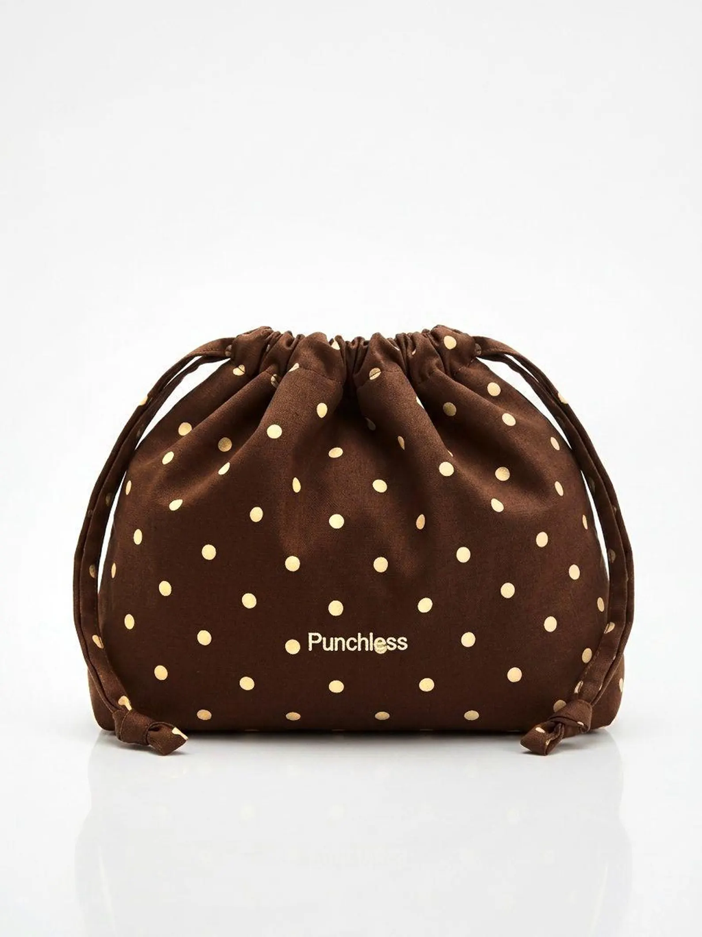 Cocoa  Polka Dot Drawstring Pouch